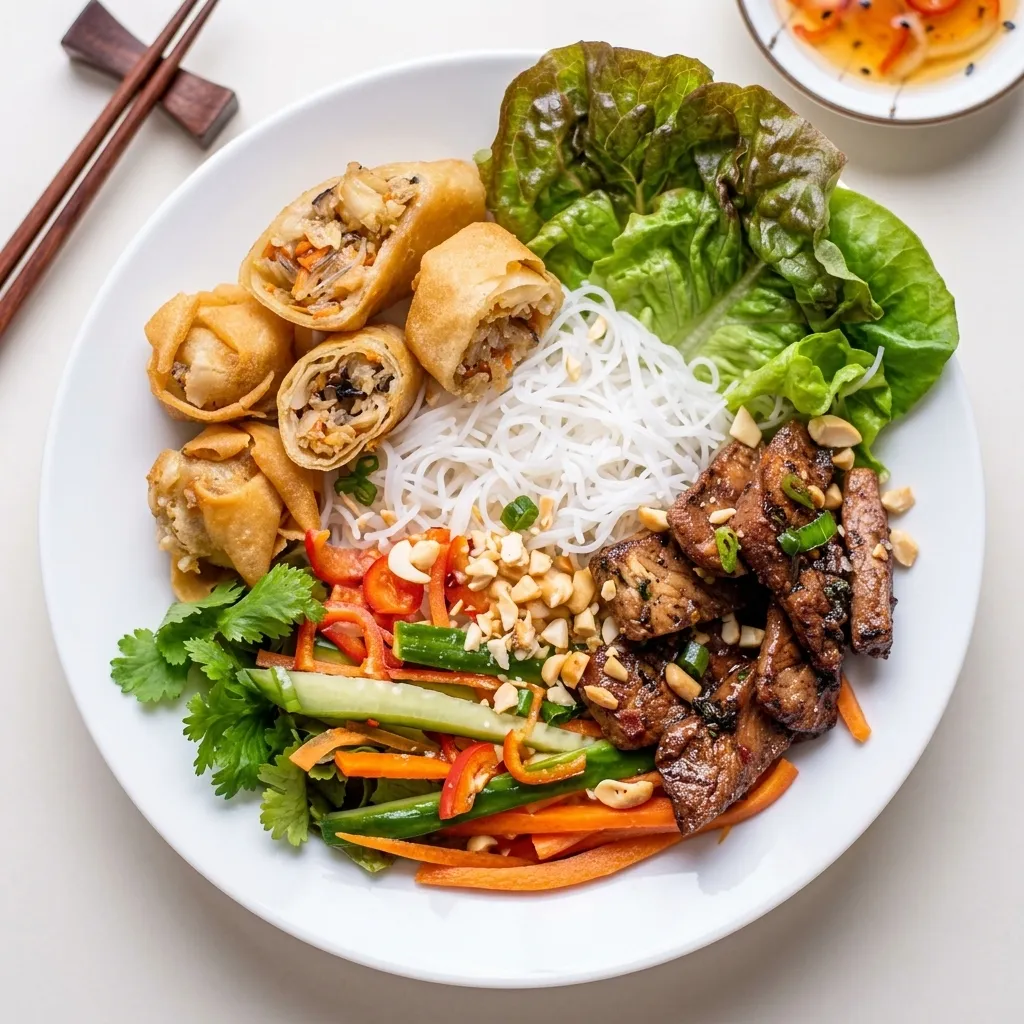 Vermicelli Bowl (Bun) — fresh Vietnamese vermicelli noodle bowl at Tasty Pho 100, Saskatoon